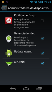 Screenshot Administradores do Dispositivo Android