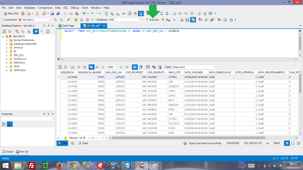 SQL Editor do dbForge Studio for SQL Server 
