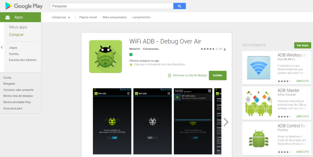 Wifi ADB na Google Play