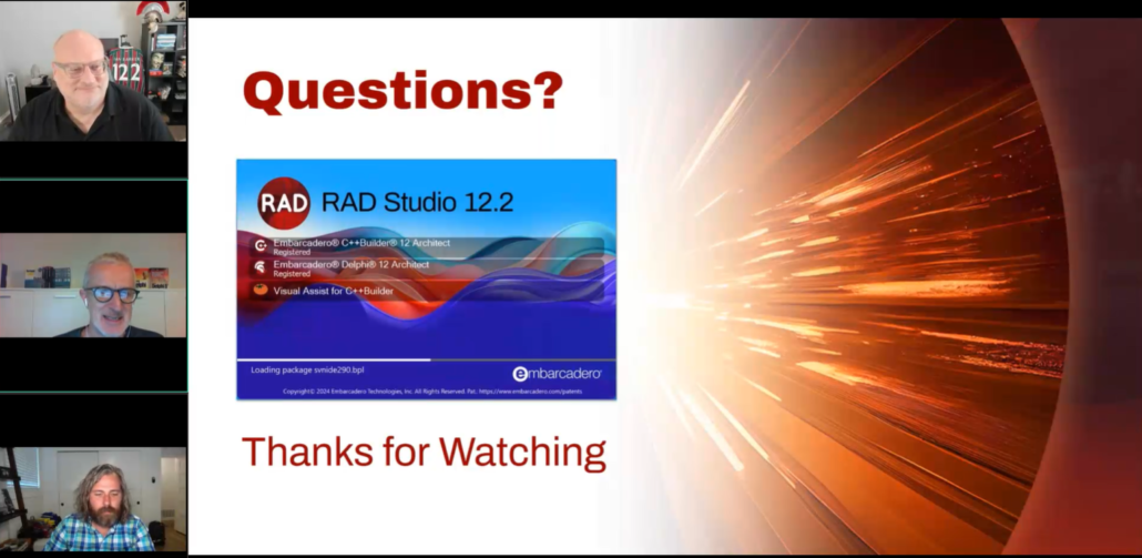 Webinar de apresentação do RAD Studio 12.2 Athens